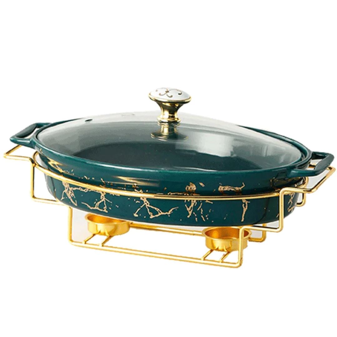 Travessa Cerâmica Oval com Efeito Mármore - Elegância e Funcionalidade na Sua Cozinha Linha Premium007 Cozinha com Estilo