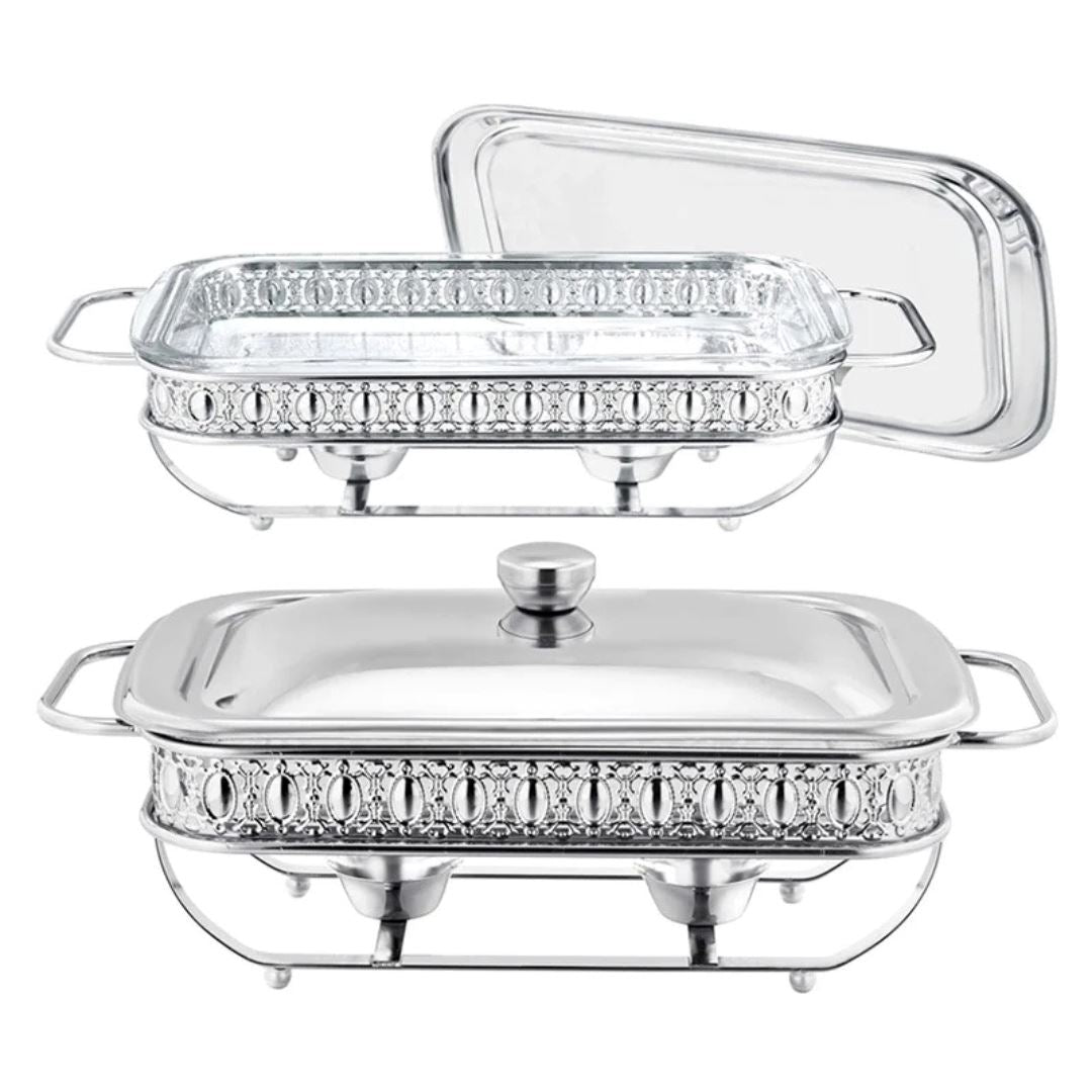 Travessa com Aquecedor em Vidro e Aço Inox - Elegância e Requinte Linha Premium003 Cozinha com Estilo