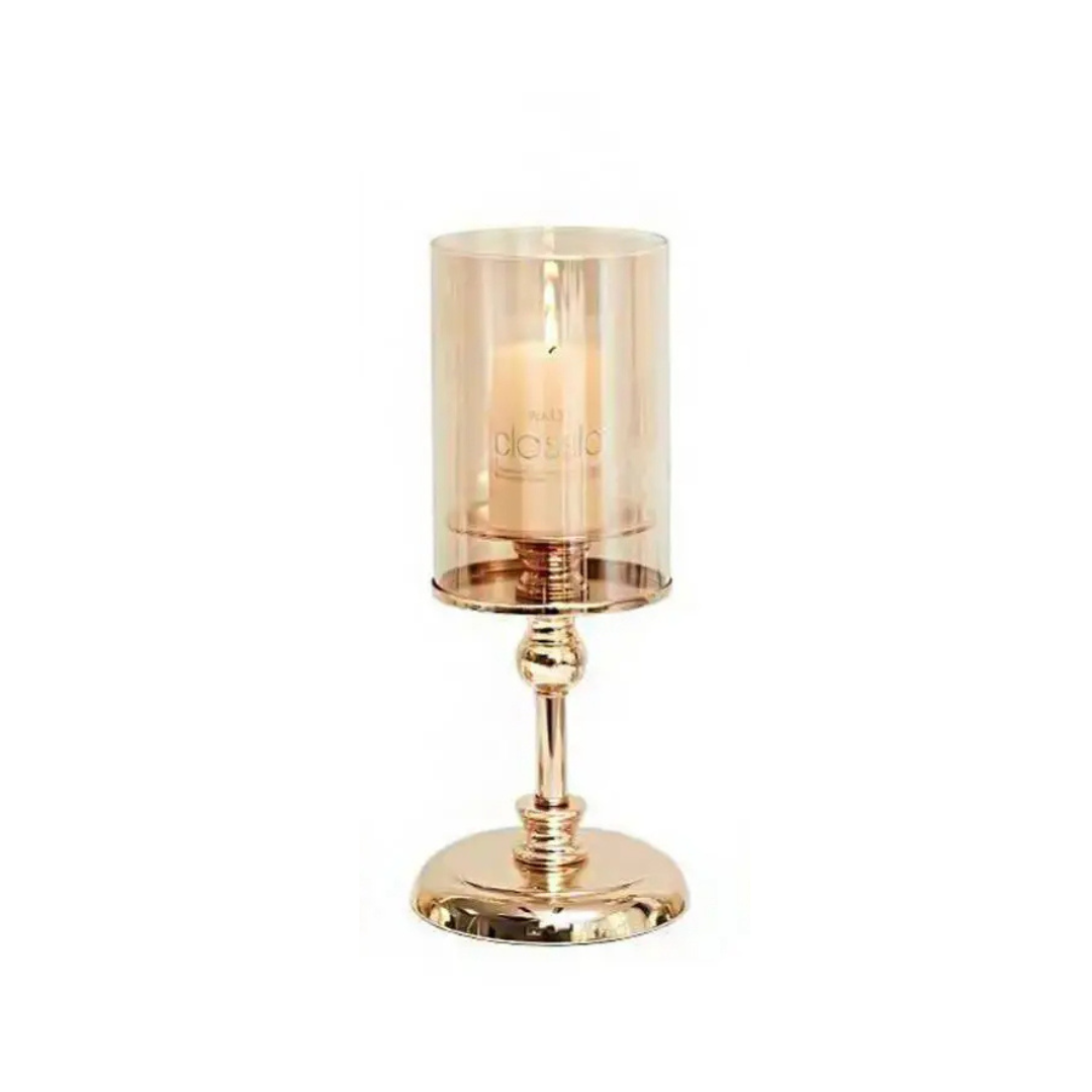 Suporte Dourado para Velas Vintage em Metal - Decoração Luxuosa