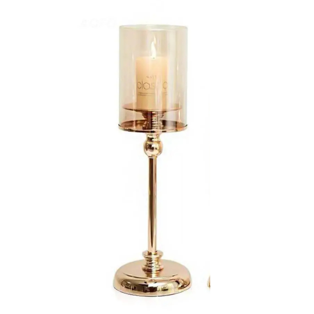 Suporte Dourado para Velas Vintage em Metal - Decoração Luxuosa