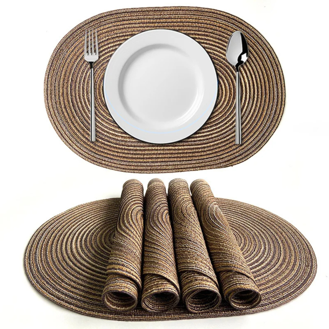 Conjunto de Jogo Americano Trançados Oval - Decoração Elegante para sua Mesa