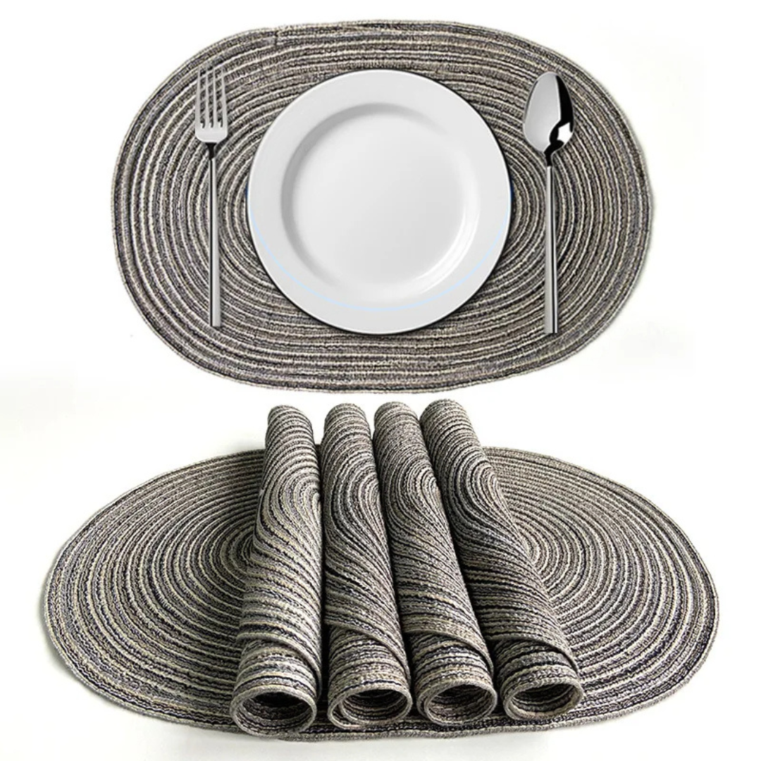 Conjunto de Jogo Americano Trançados Oval - Decoração Elegante para sua Mesa