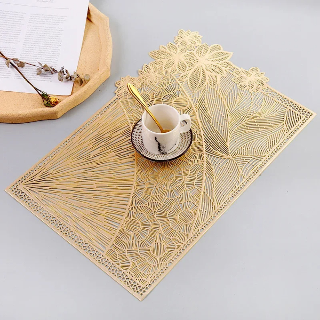 Jogo Americano Dourado Luxuoso - Decoração para sua Mesa de Jantar