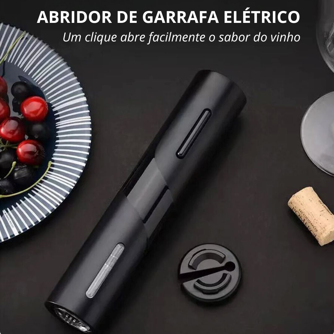 Abridor de Vinho Elétrico - Para Apreciadores de Vinhos Finos Bar e Churrasco001 Cozinha com Estilo 