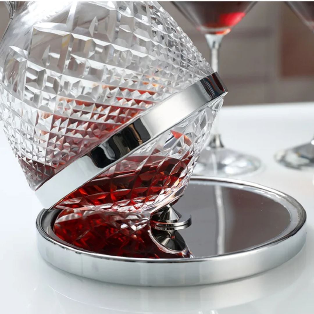 Aerador de Vinho Giratório em Cristal - Elegância em Rotatividade Vinho018 Cozinha com Estilo 