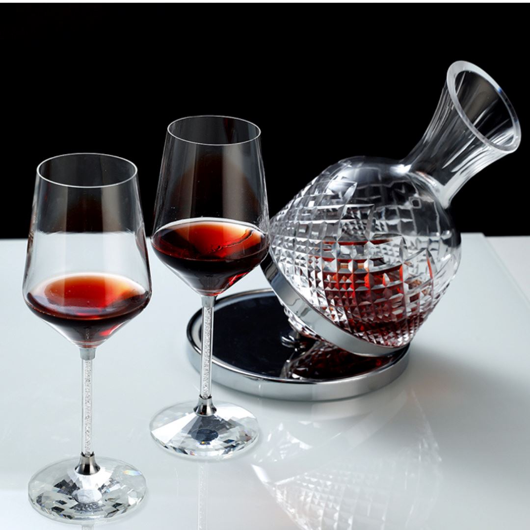 Aerador de Vinho Giratório em Cristal - Elegância em Rotatividade Vinho018 Cozinha com Estilo 