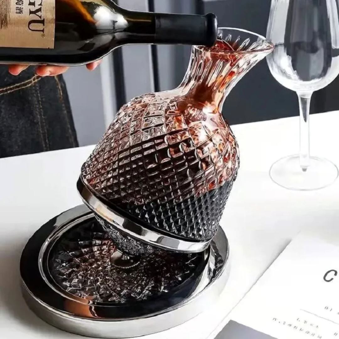 Aerador de Vinho Giratório em Cristal - Elegância em Rotatividade Vinho018 Cozinha com Estilo 