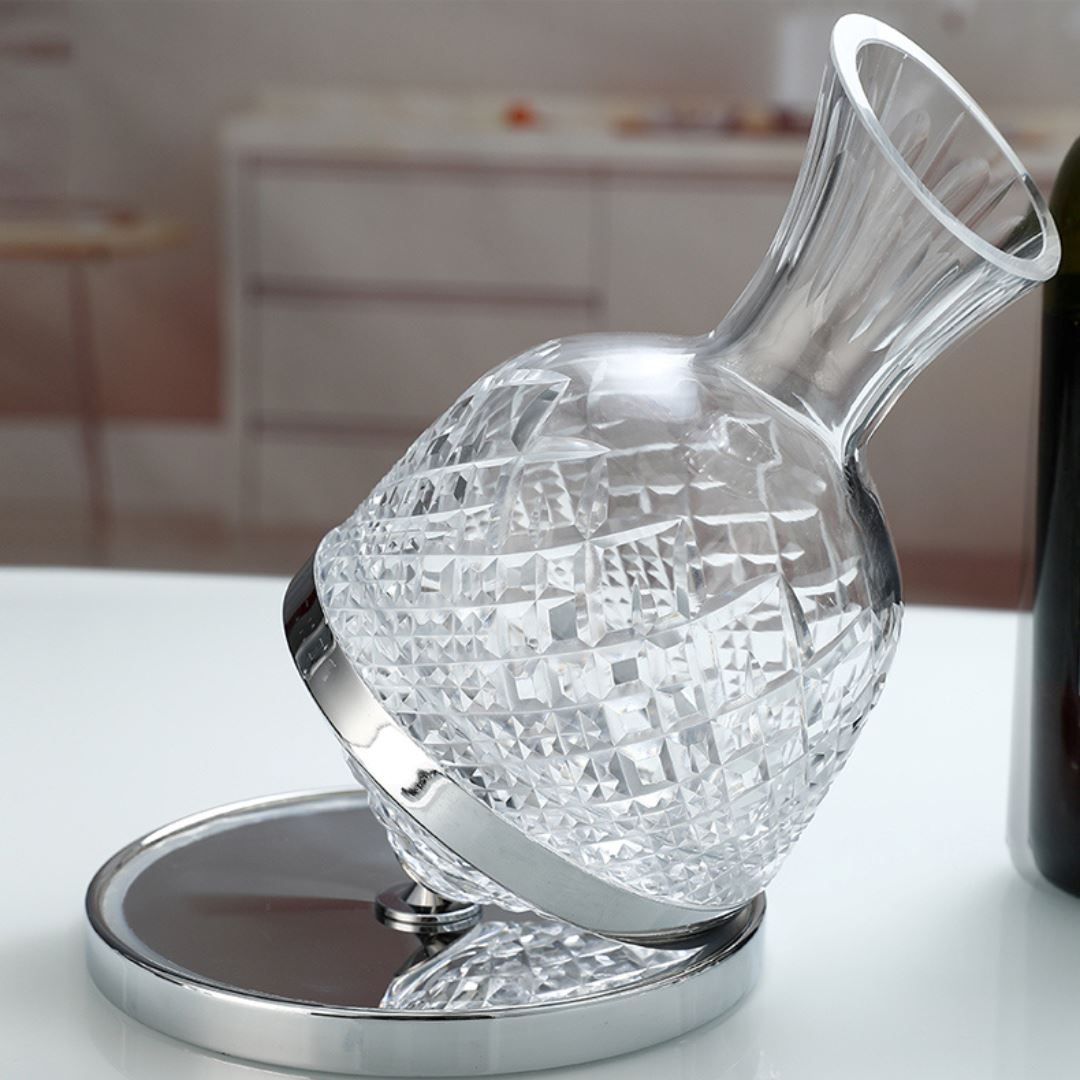 Aerador de Vinho Giratório em Cristal - Elegância em Rotatividade Vinho018 Cozinha com Estilo 