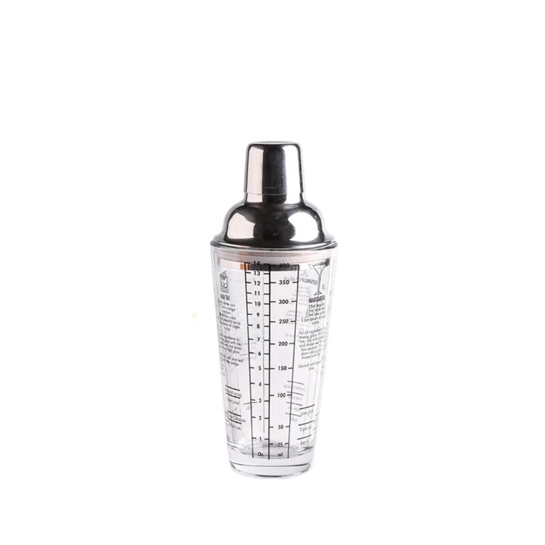 Agitador de Coquetéis com Escala Transparente - Utensílio para Bar em Aço Inoxidável Bar e Churrasco010 Cozinha com Estilo Copo de Coquetel 400ml 