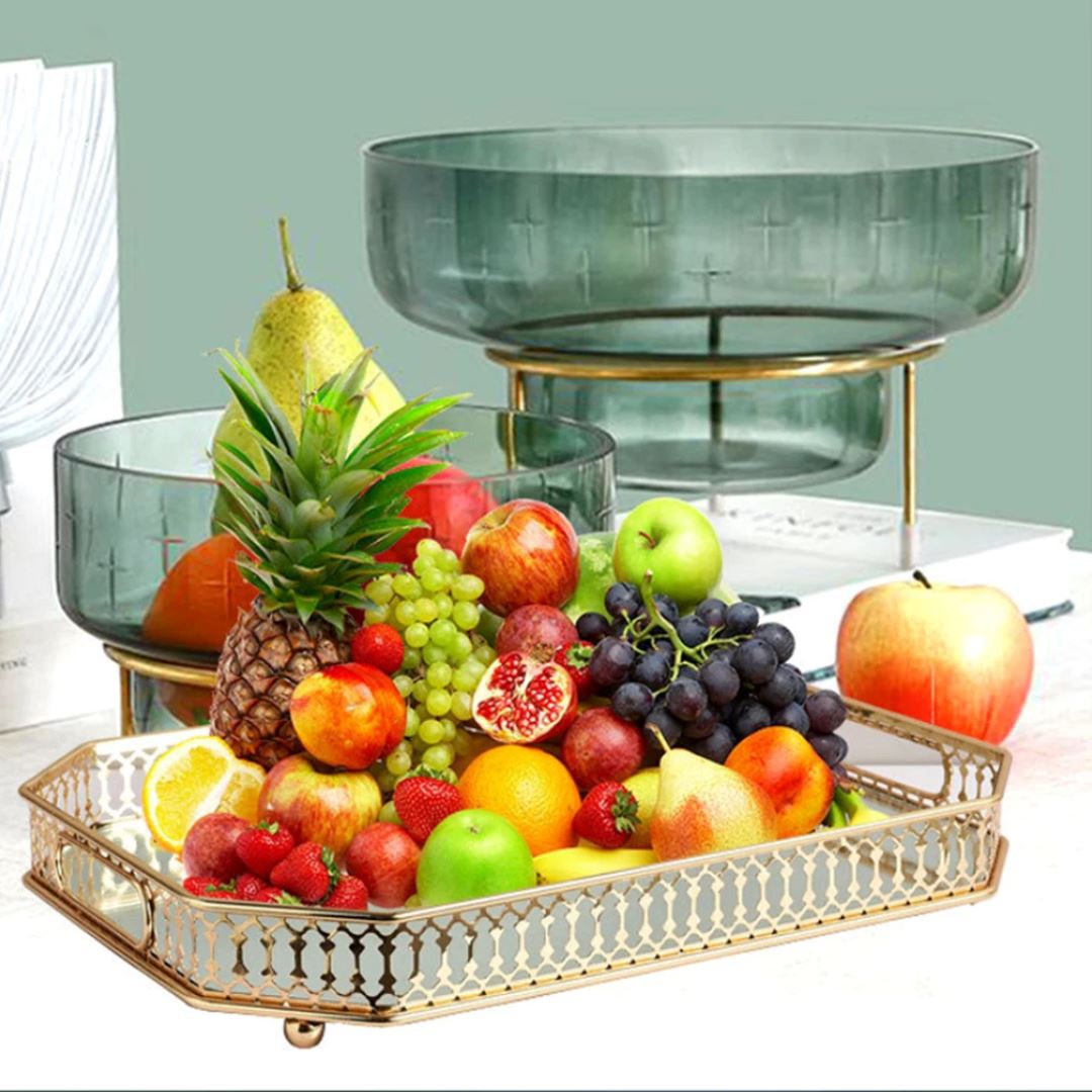 Bandeja Espelhada Luxuosa Vintage - Elegância na Organização Decoração002 Cozinha com Estilo 