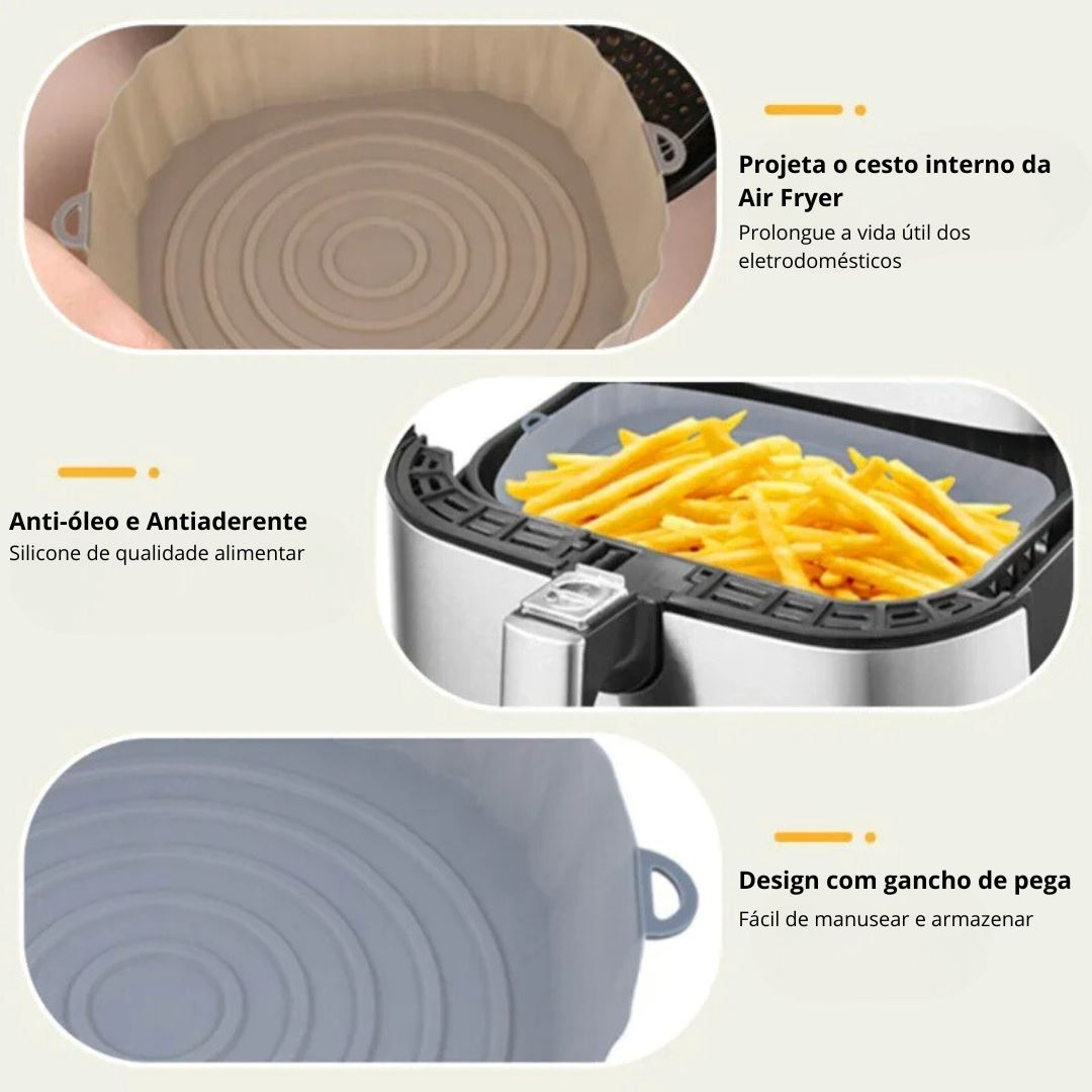 Bandeja Reutilizável de Silicone para Air Fryer - Facilidade na Limpeza Forno e Fogão001 Cozinha com Estilo 