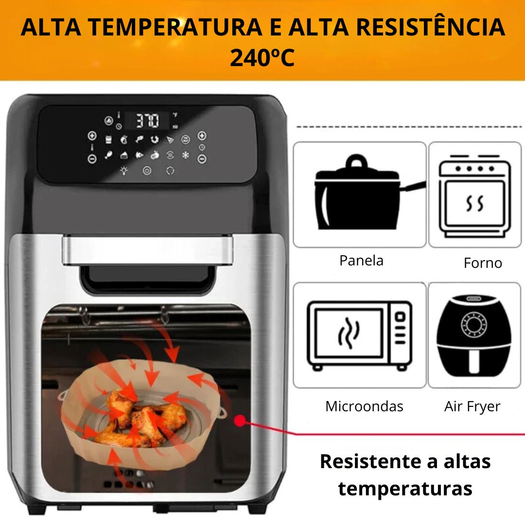 Bandeja Reutilizável de Silicone para Air Fryer - Facilidade na Limpeza Forno e Fogão001 Cozinha com Estilo 