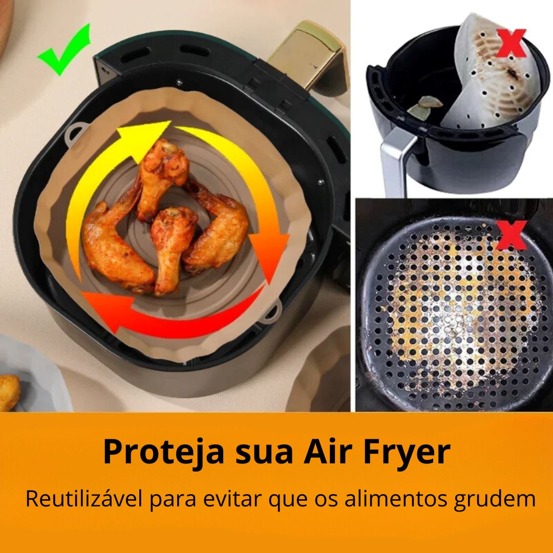 Bandeja Reutilizável de Silicone para Air Fryer - Facilidade na Limpeza Forno e Fogão001 Cozinha com Estilo 