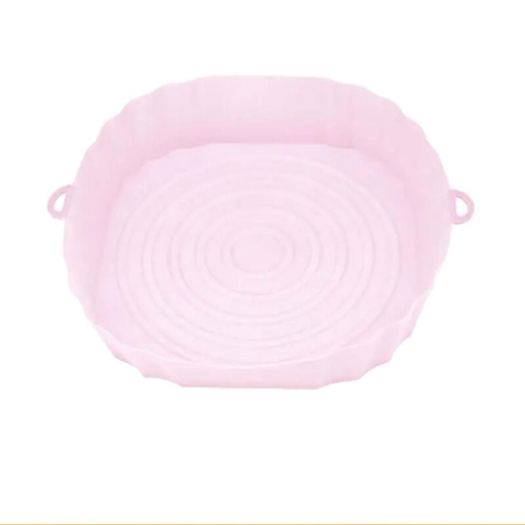 Bandeja Reutilizável de Silicone para Air Fryer - Facilidade na Limpeza Forno e Fogão001 Cozinha com Estilo Rosa (01 Unidade) 