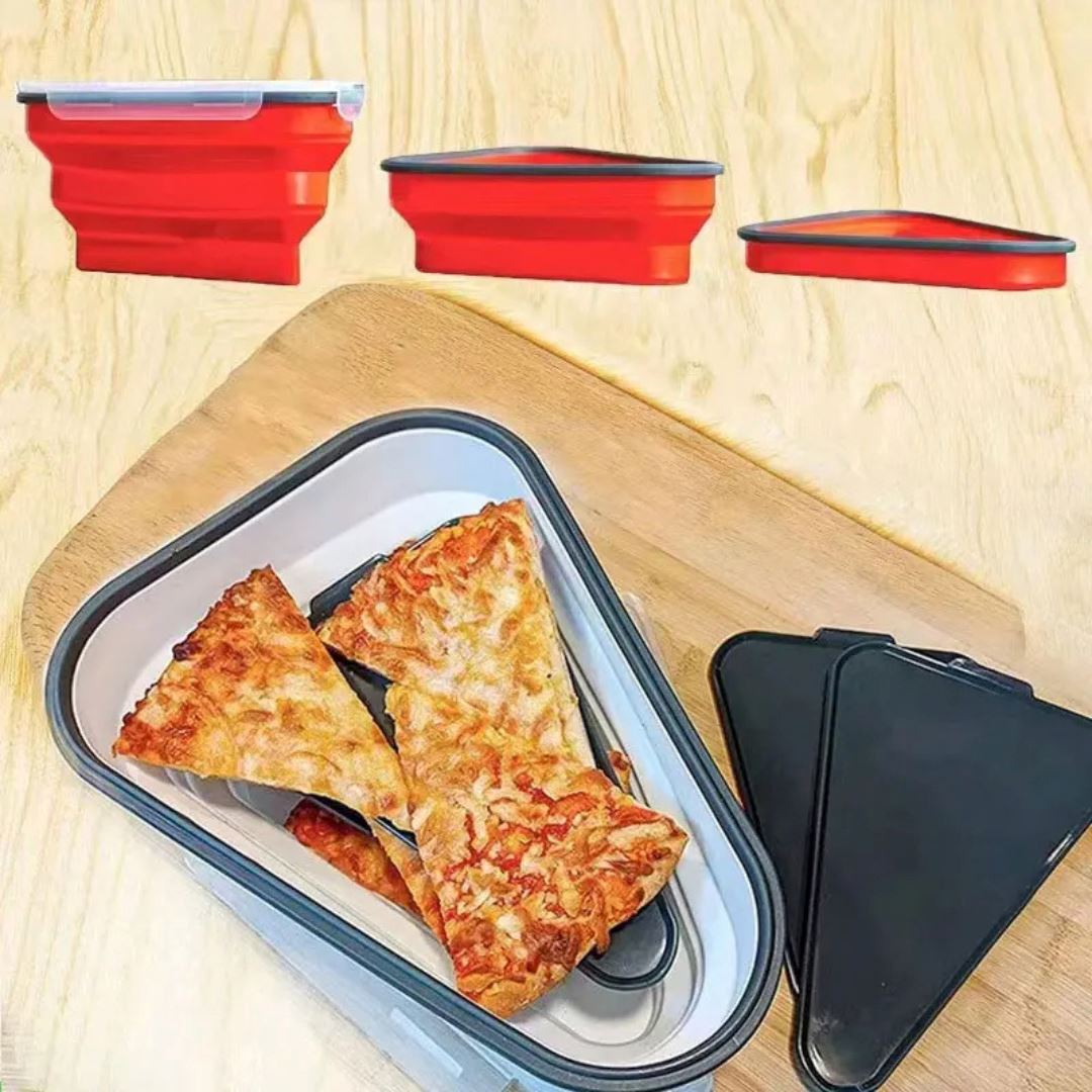 Caixa de Pizza Triangular Reutilizável em Silicone - Preserve o Sabor Intacto Organizadores001 Cozinha com Estilo 