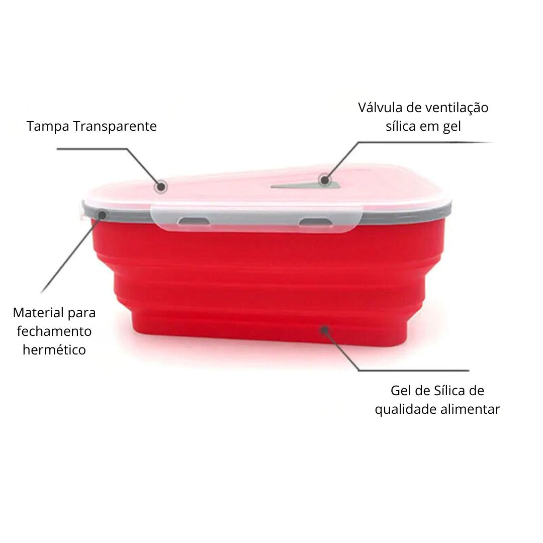 Caixa de Pizza Triangular Reutilizável em Silicone - Preserve o Sabor Intacto Organizadores001 Cozinha com Estilo 