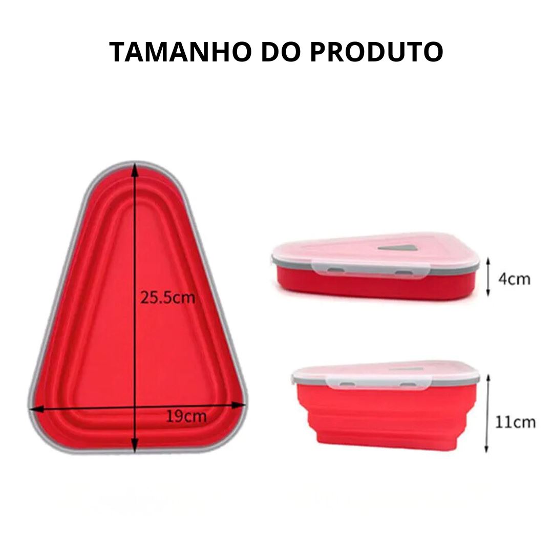 Caixa de Pizza Triangular Reutilizável em Silicone - Preserve o Sabor Intacto Organizadores001 Cozinha com Estilo 