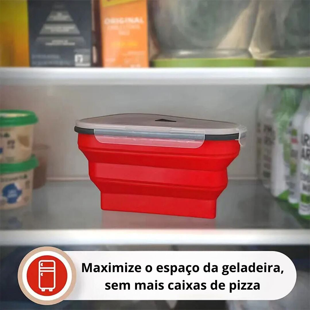 Caixa de Pizza Triangular Reutilizável em Silicone - Preserve o Sabor Intacto Organizadores001 Cozinha com Estilo 