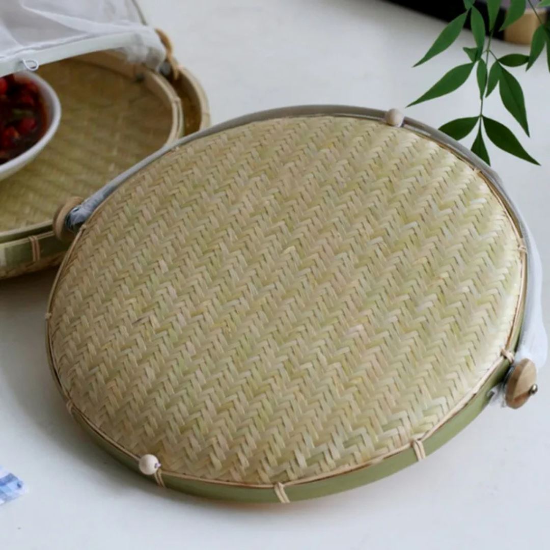 Cesta Circular Anti-Mosquito - Proteção e Estilo para Servir Alimentos Bambu006 Cozinha com Estilo 