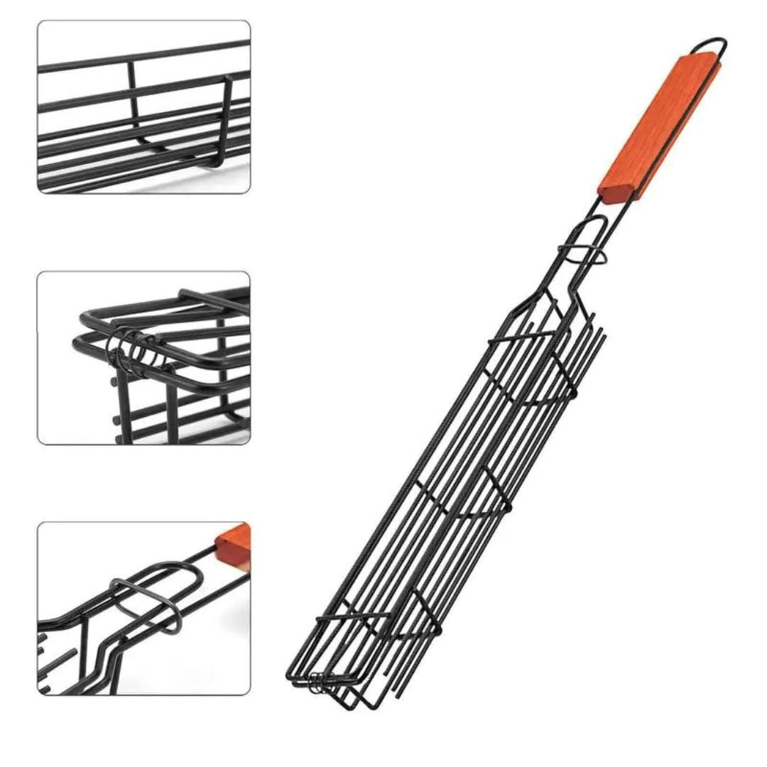 Cesta de Grelha Inox para Churrasco - Praticidade ao Ar Livre Cozinha com Estilo 