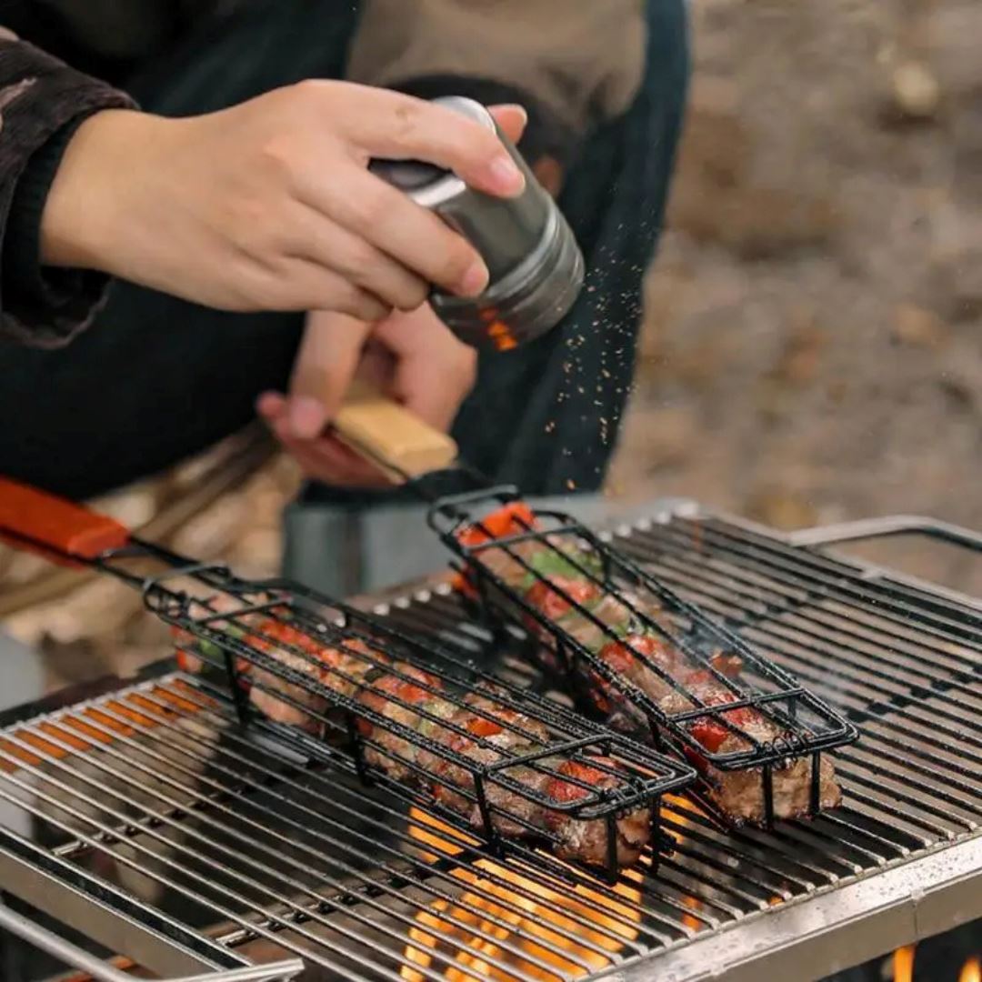 Cesta de Grelha Inox para Churrasco - Praticidade ao Ar Livre Cozinha com Estilo 