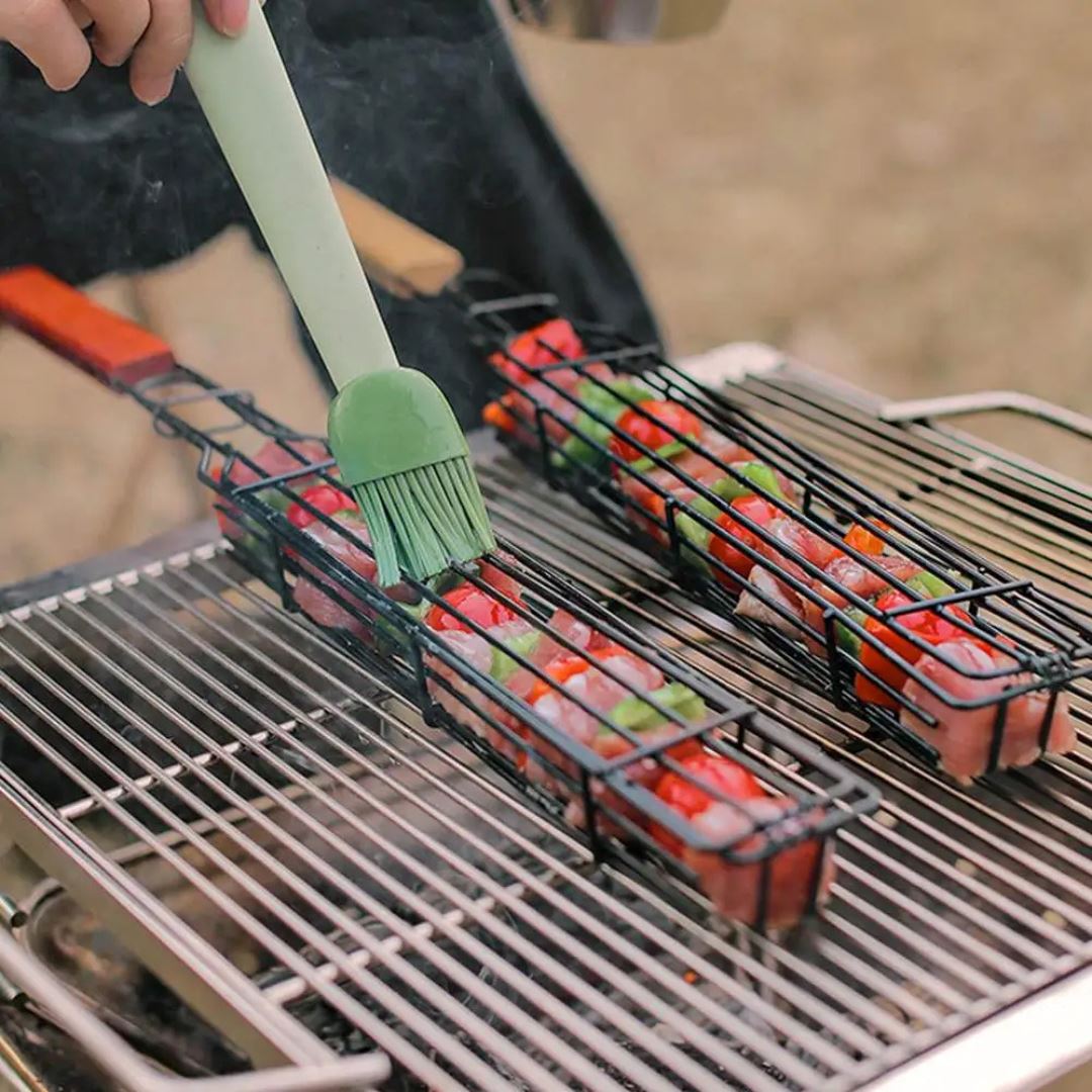 Cesta de Grelha Inox para Churrasco - Praticidade ao Ar Livre Cozinha com Estilo 