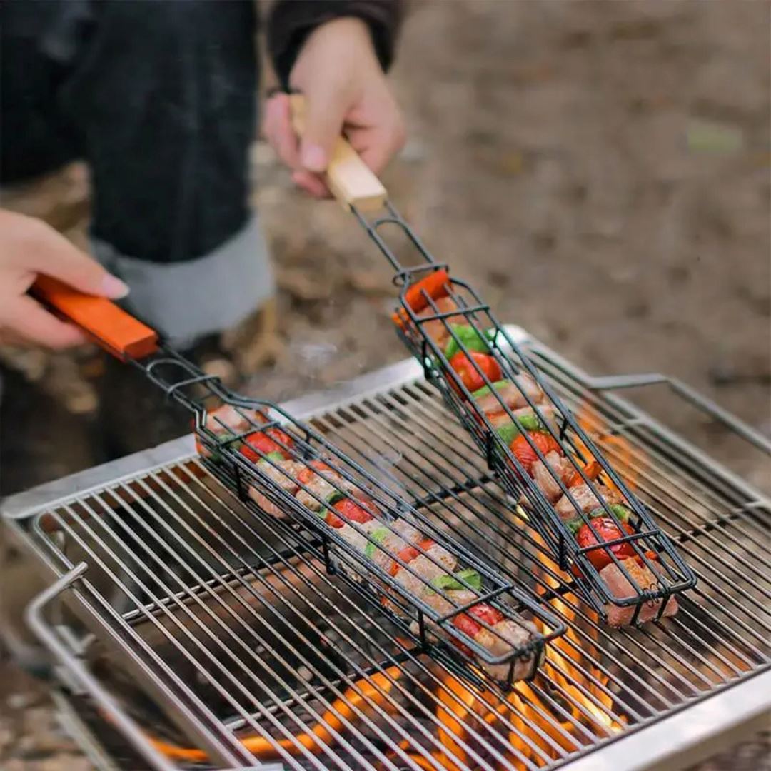 Cesta de Grelha Inox para Churrasco - Praticidade ao Ar Livre Cozinha com Estilo 