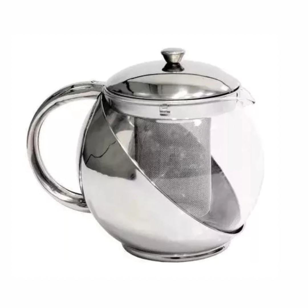 Chaleira com Infusor Inox 1100ml - Sofisticação no Preparo de Chás Clube do Chá004 Cozinha com Estilo 