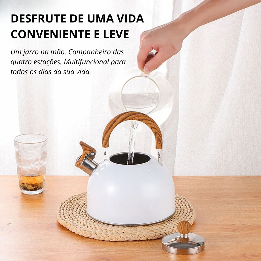 Chaleira de Apito em Aço Inoxidável para Fogão - 2.5L/3L - Com Alerta Sonoro Integrado Forno e Fogão002 Cozinha com Estilo 