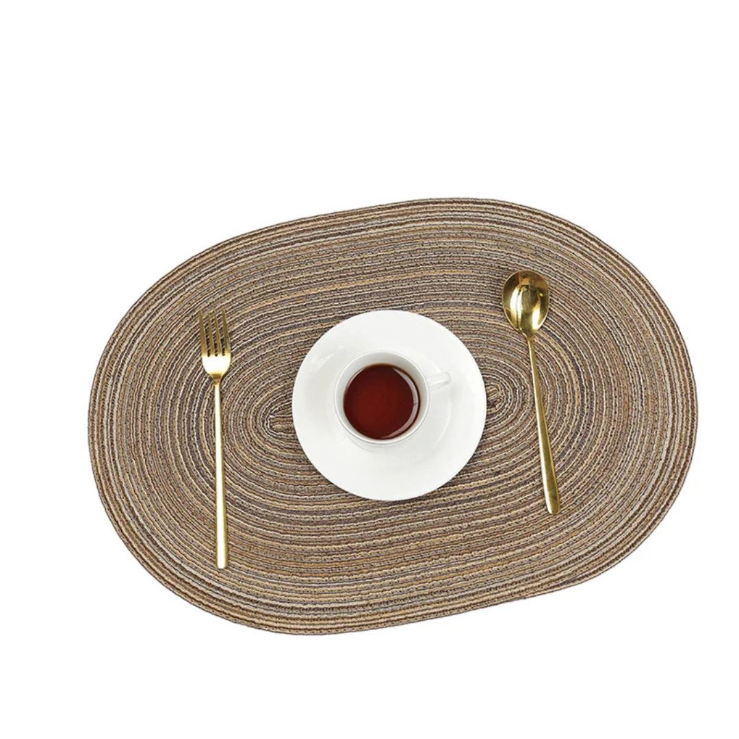 Conjunto de Jogo Americano Trançados Oval - Decoração Elegante para sua Mesa Mesa Posta042 Cozinha com Estilo 