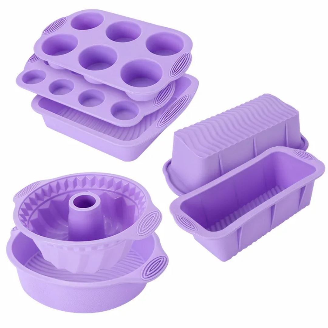 Conjunto de Moldes de Silicone para Assar - Diversidade de Formatos Forno e Fogão006 Cozinha com Estilo 