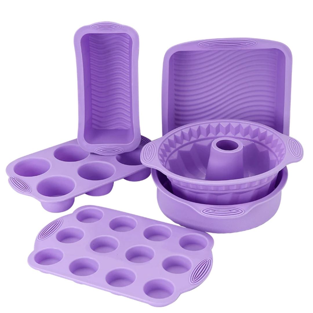 Conjunto de Moldes de Silicone para Assar - Diversidade de Formatos Forno e Fogão006 Cozinha com Estilo Kit Completo 