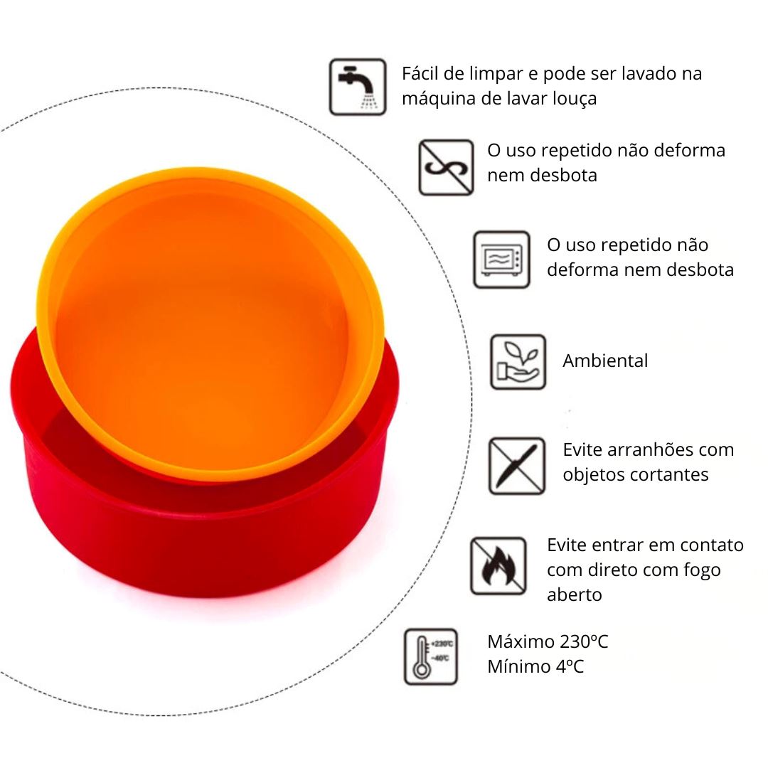 Conjunto de Moldes de Silicone para Bolos e Doces - Diversos Formatos Forno e Fogão008 Cozinha com Estilo 