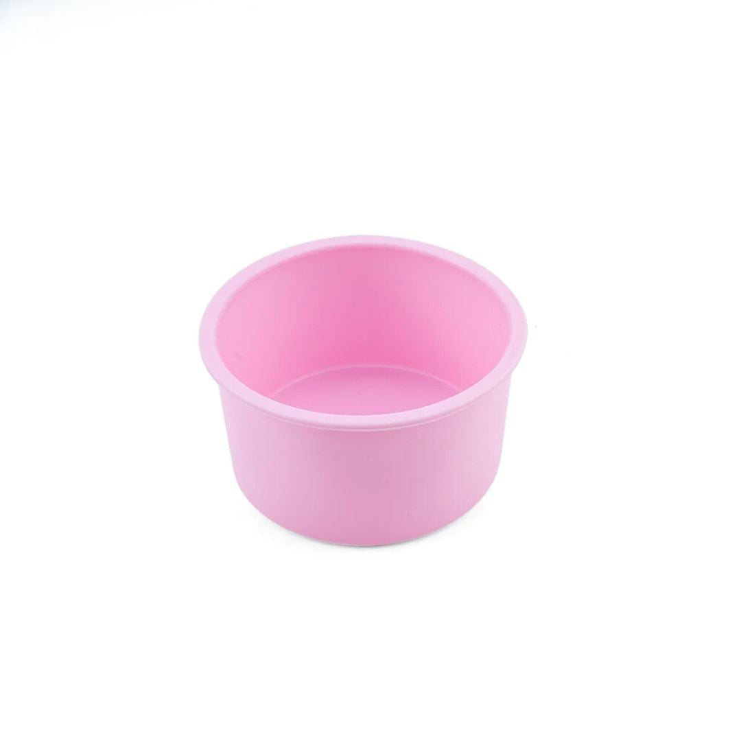 Conjunto de Moldes de Silicone para Bolos e Doces - Diversos Formatos Forno e Fogão008 Cozinha com Estilo Redonda Rosa (10cmX6cm) 