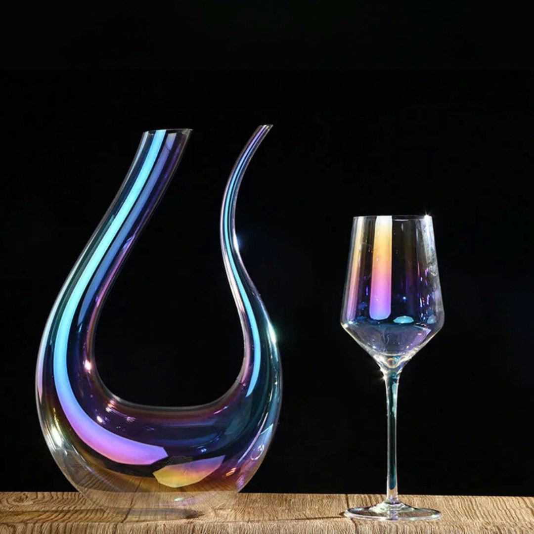 Conjunto Decanter e Taças Cristal Colorido - Para Celebrar com Estilo Vinho019 Cozinha com Estilo 