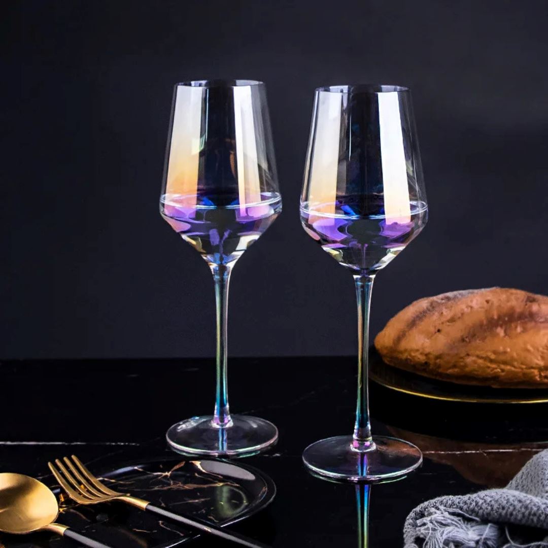 Conjunto Decanter e Taças Cristal Colorido - Para Celebrar com Estilo Vinho019 Cozinha com Estilo 