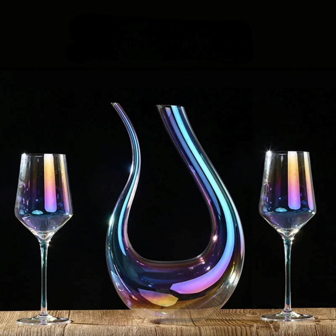 Conjunto Decanter e Taças Cristal Colorido - Para Celebrar com Estilo Vinho019 Cozinha com Estilo 