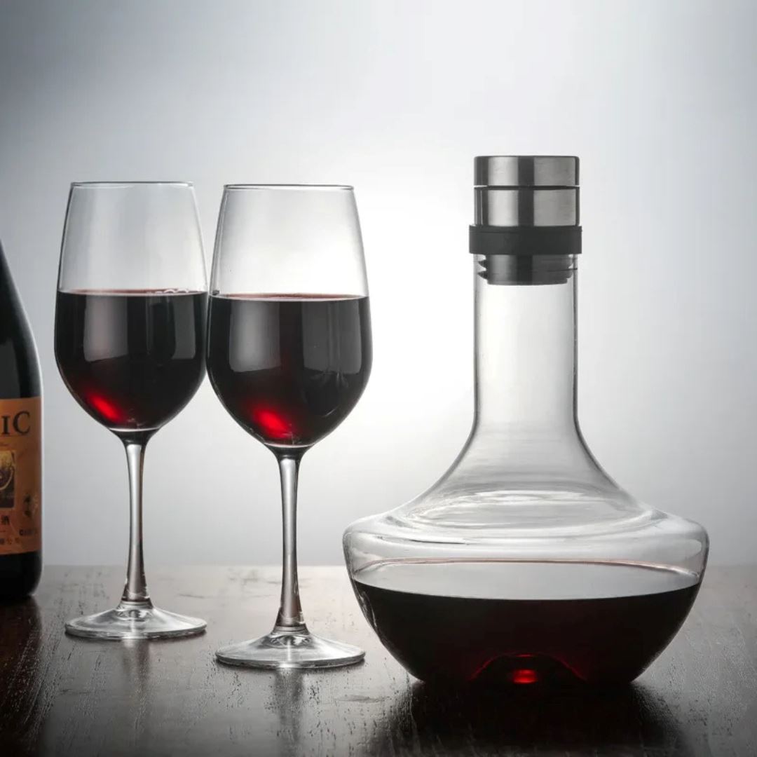 Decanter de Cristal para Vinho Tinto 1000ml - Elegância Artesanal para Casa e Bar Cozinha com Estilo 