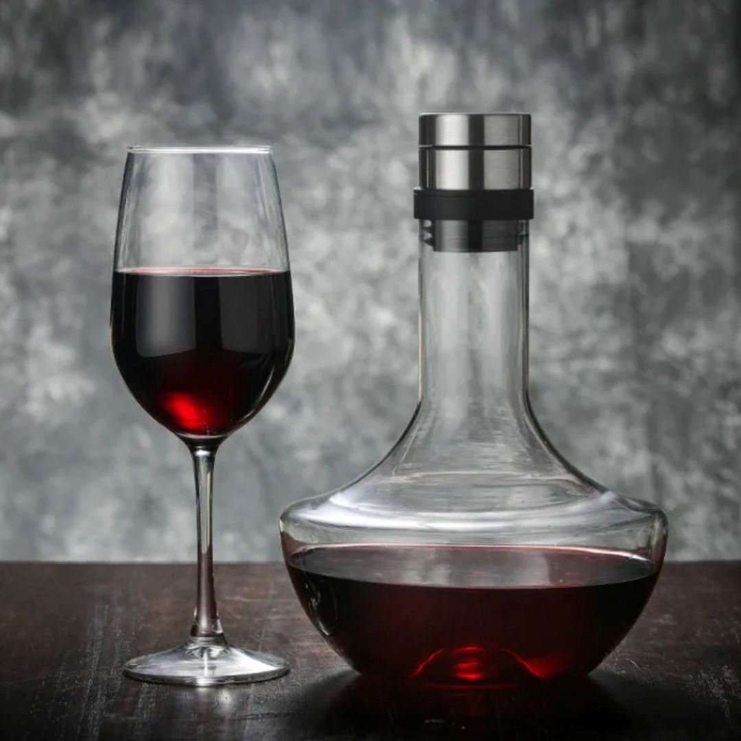 Decanter de Cristal para Vinho Tinto 1000ml - Elegância Artesanal para Casa e Bar Cozinha com Estilo 