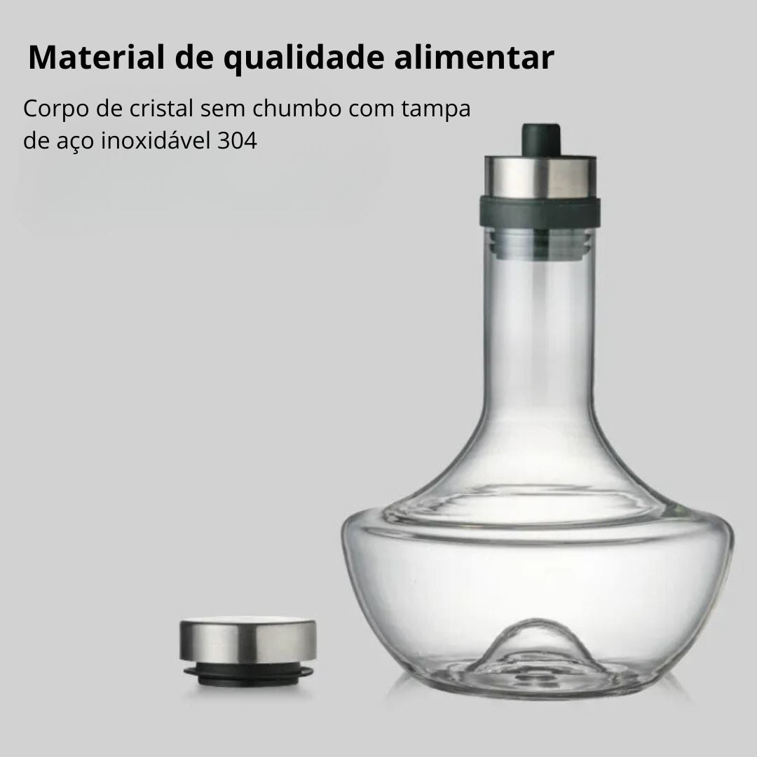 Decanter de Cristal para Vinho Tinto 1000ml - Elegância Artesanal para Casa e Bar Cozinha com Estilo 