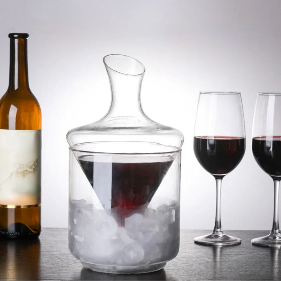 Decanter para Vinho com Balde de Gelo em Cristal - Sofisticação e Elegância Cozinha com Estilo 