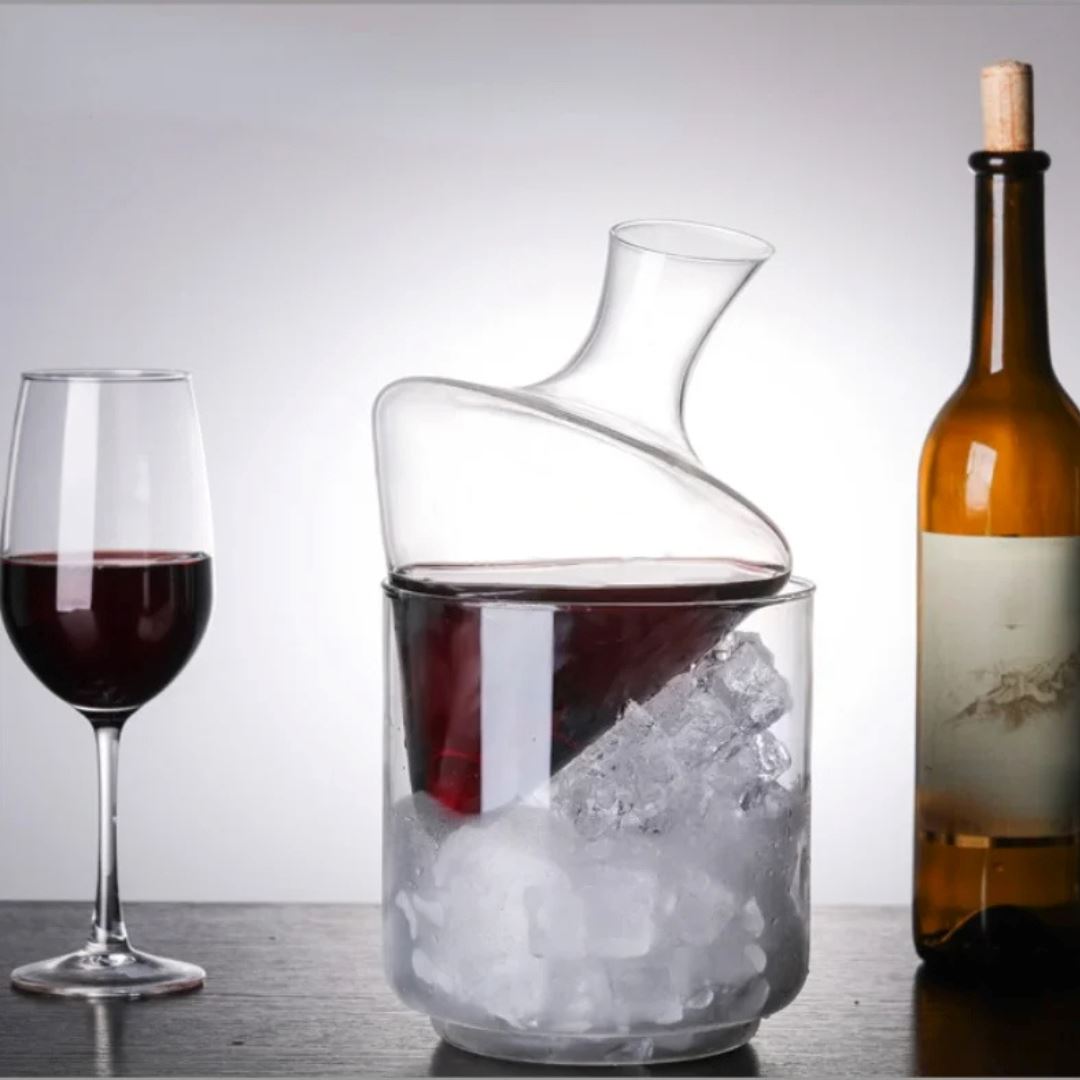 Decanter para Vinho com Balde de Gelo em Cristal - Sofisticação e Elegância Cozinha com Estilo 