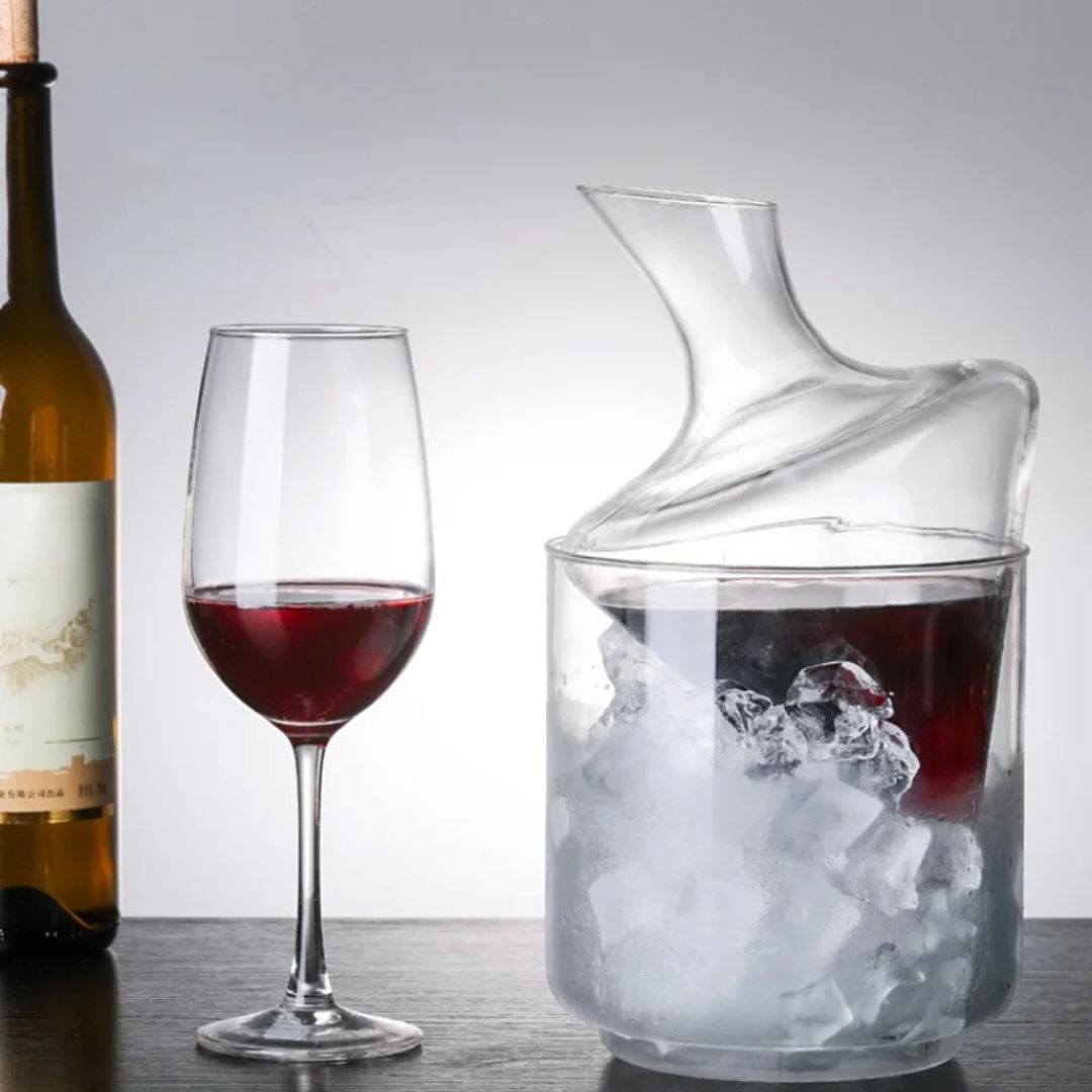 Decanter para Vinho com Balde de Gelo em Cristal - Sofisticação e Elegância Cozinha com Estilo 