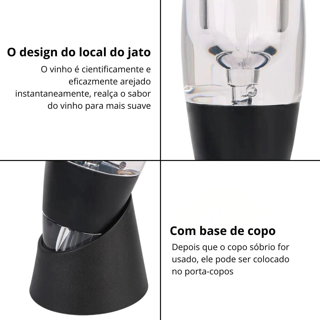 Decanter Profissional para Vinho com Filtro - Dispenser Rápido Cozinha com Estilo 