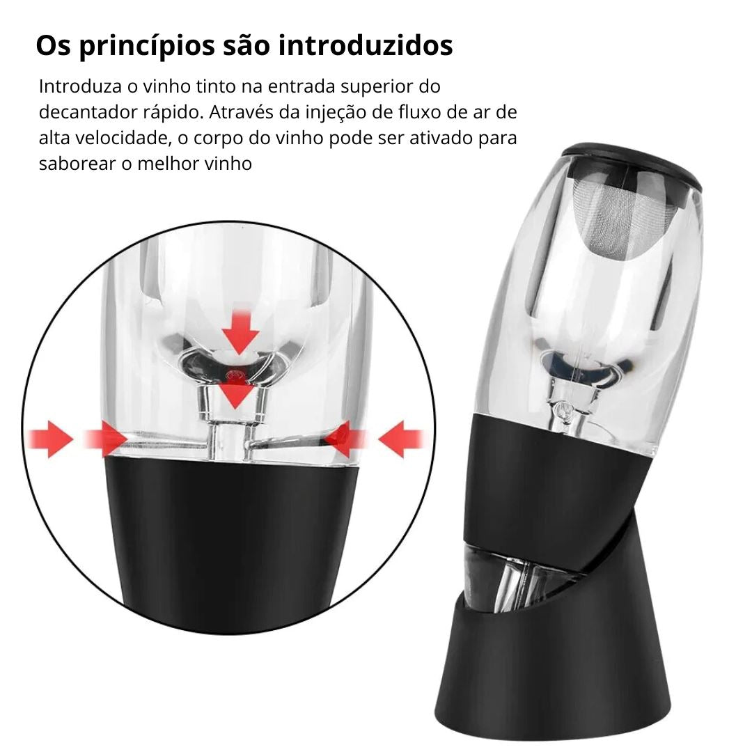 Decanter Profissional para Vinho com Filtro - Dispenser Rápido Cozinha com Estilo 