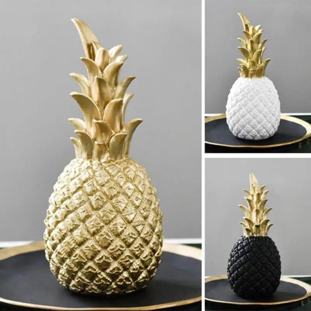 Enfeite Resina Abacaxi Dourado - Elegância na Decoração Decoração003 Cozinha com Estilo 