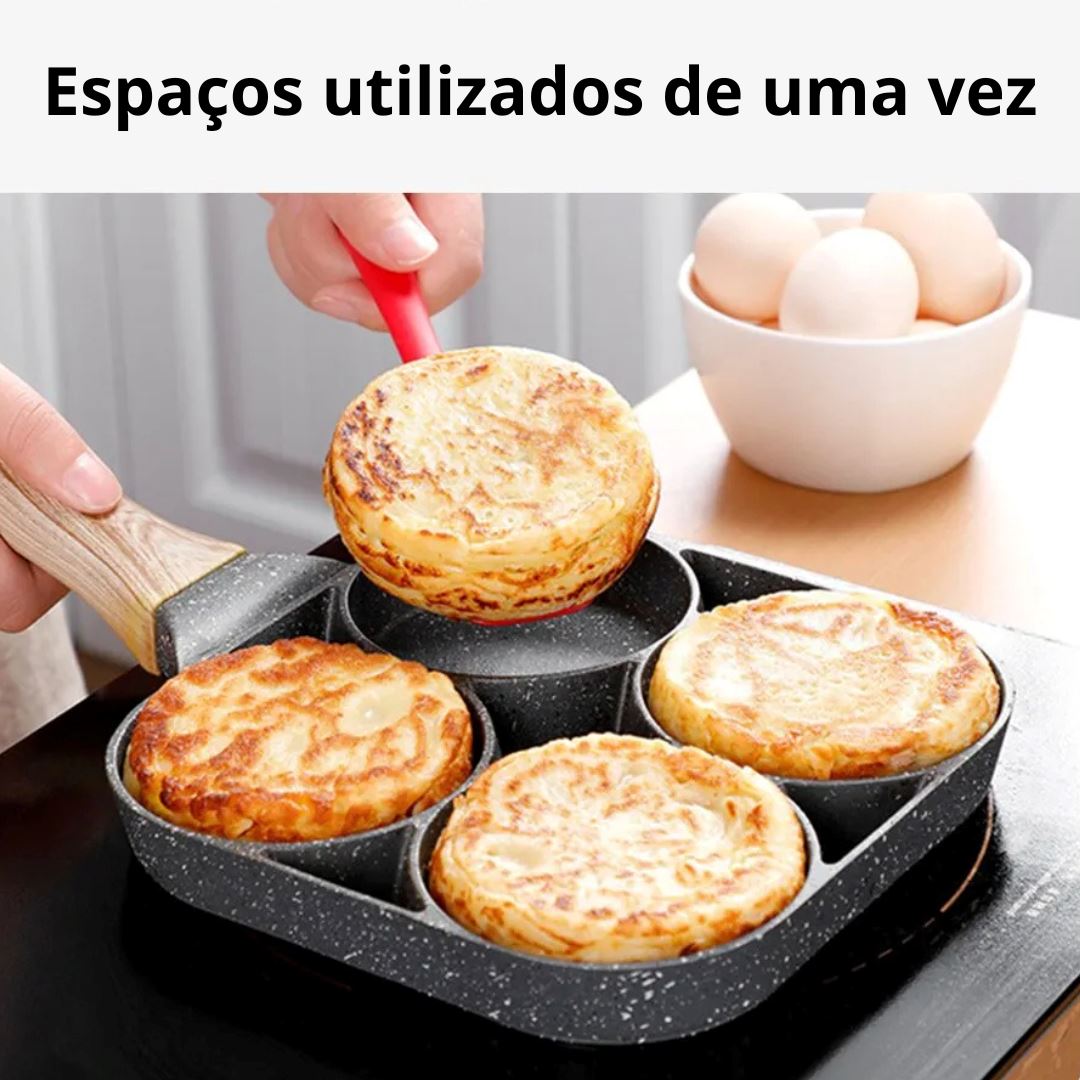 Frigideira Multiuso Antiaderente com 4 Compartimentos - Prepare Omeletes, Panquecas e Mais com Facilidade Forno e Fogão005 Cozinha com Estilo 