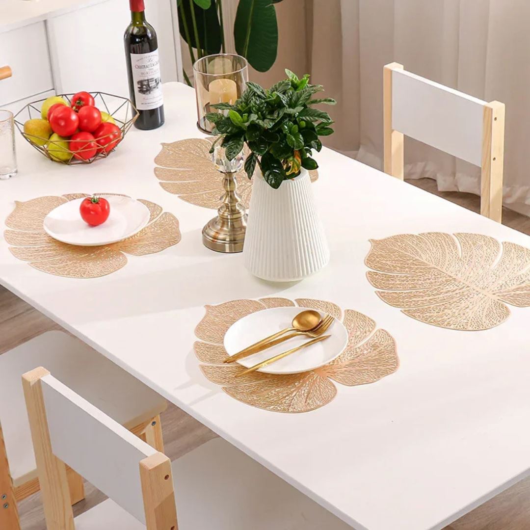 Jogo Americano Dourado Luxuoso - Decoração para sua Mesa de Jantar Mesa Posta040 Cozinha com Estilo 