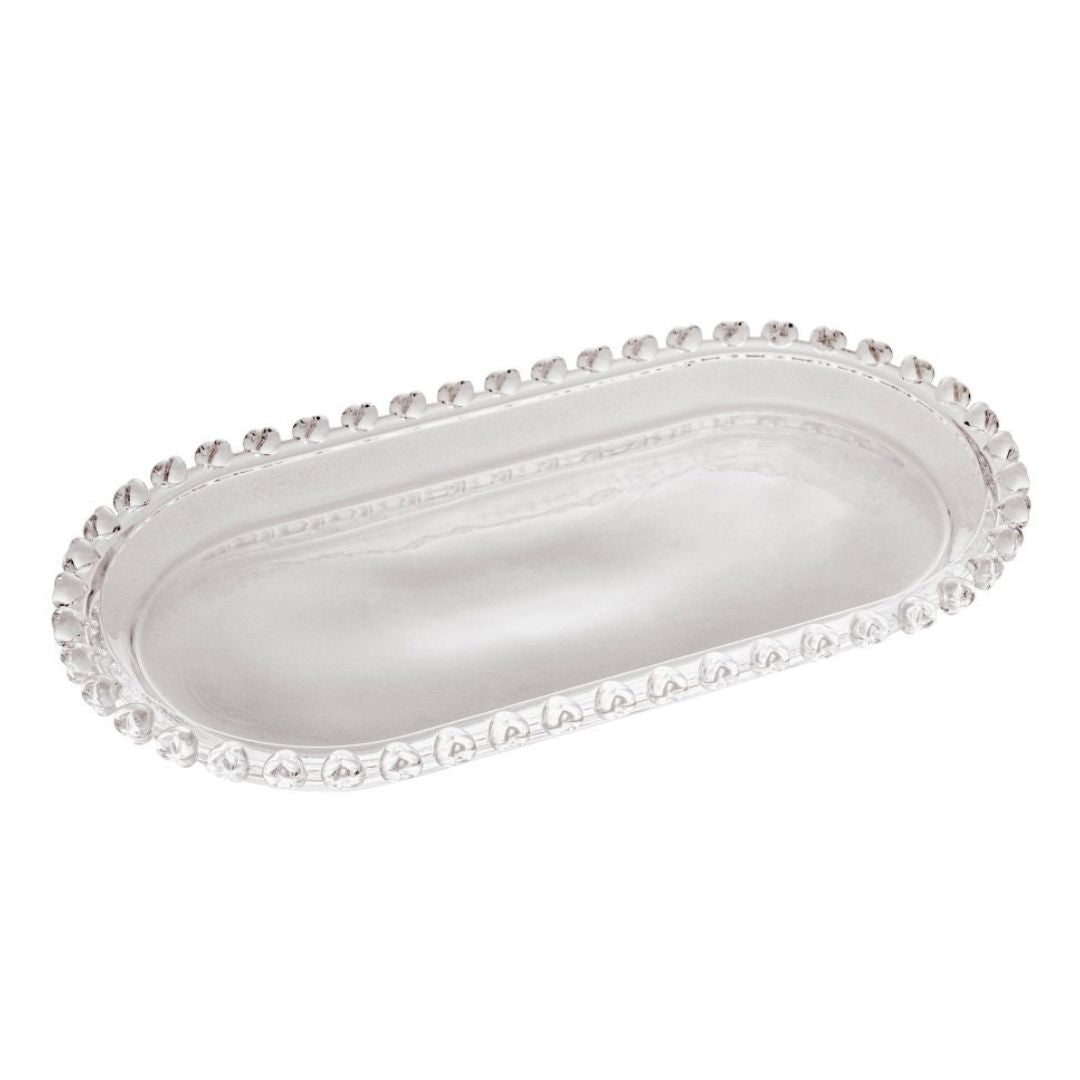 Kit Açucareiro e Meleira de Cristal com Bandeja Coração Mesa Posta 060 Cozinha com Estilo 