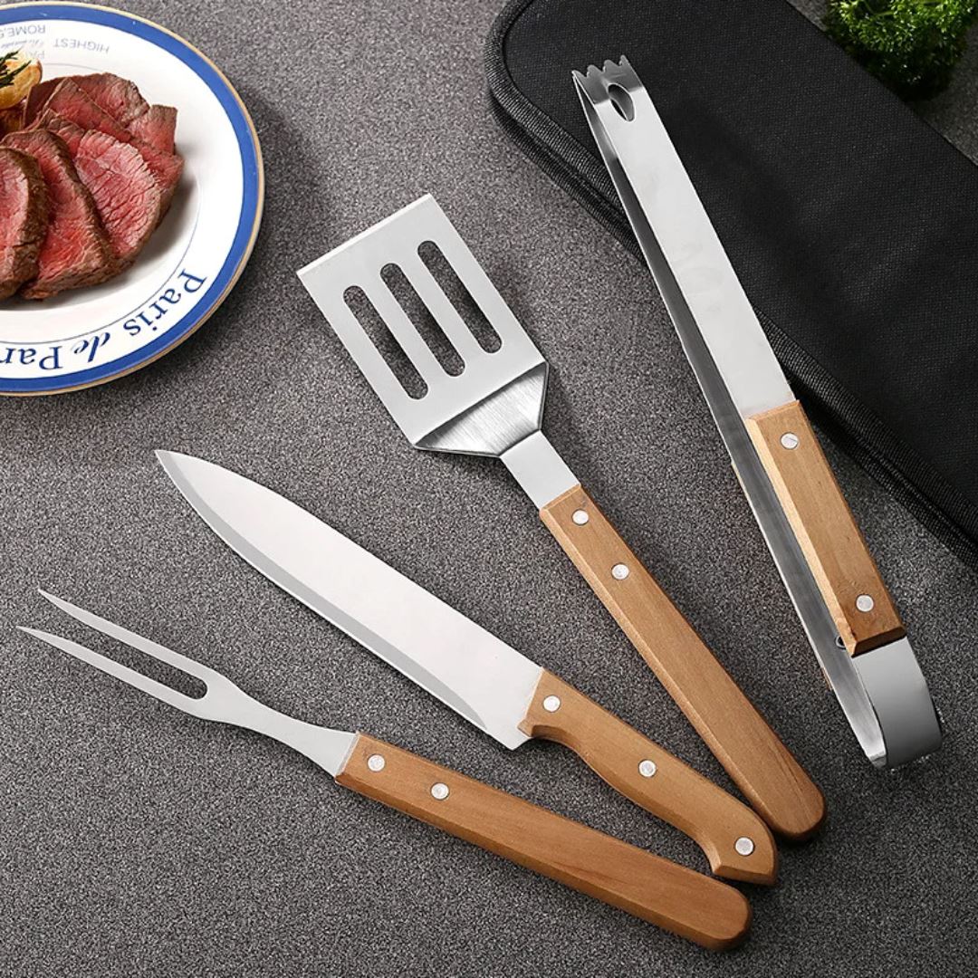 Kit de Utensílios para Churrasco - Praticidade e Elegância Churrasco039 Cozinha com Estilo 